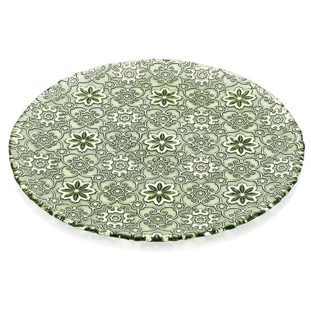 Блюдо IVV Арабески 37см зелёный нефрит