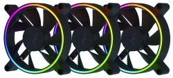 Вентилятор для корпуса Razer Kunai Chroma 120mm 3 Fans (RC21-01810100-R3M1) 3 вeнтилятора для корпуса, 120 мм, 500-2200 об/мин, 17.48-65.5 CFM, 4-pin PWM, разноцветная подсветка
