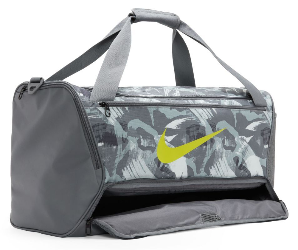 Сумка спортивная Nike Brasilia 9.5 Training Duffel Bag - iron grey/iron grey/bright cactus