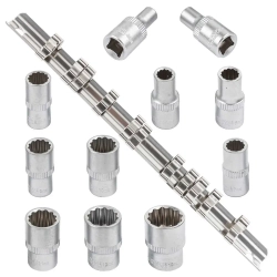 Набор головок 11пр. 1/4''12гр.(4,5,5.5,6-13мм) на планке RockForce##Rock FORCE RF-2111-9
