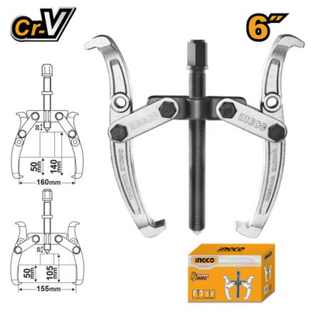 Съемник с двумя захватами INGCO HGP08026 INDUSTRIAL 6"