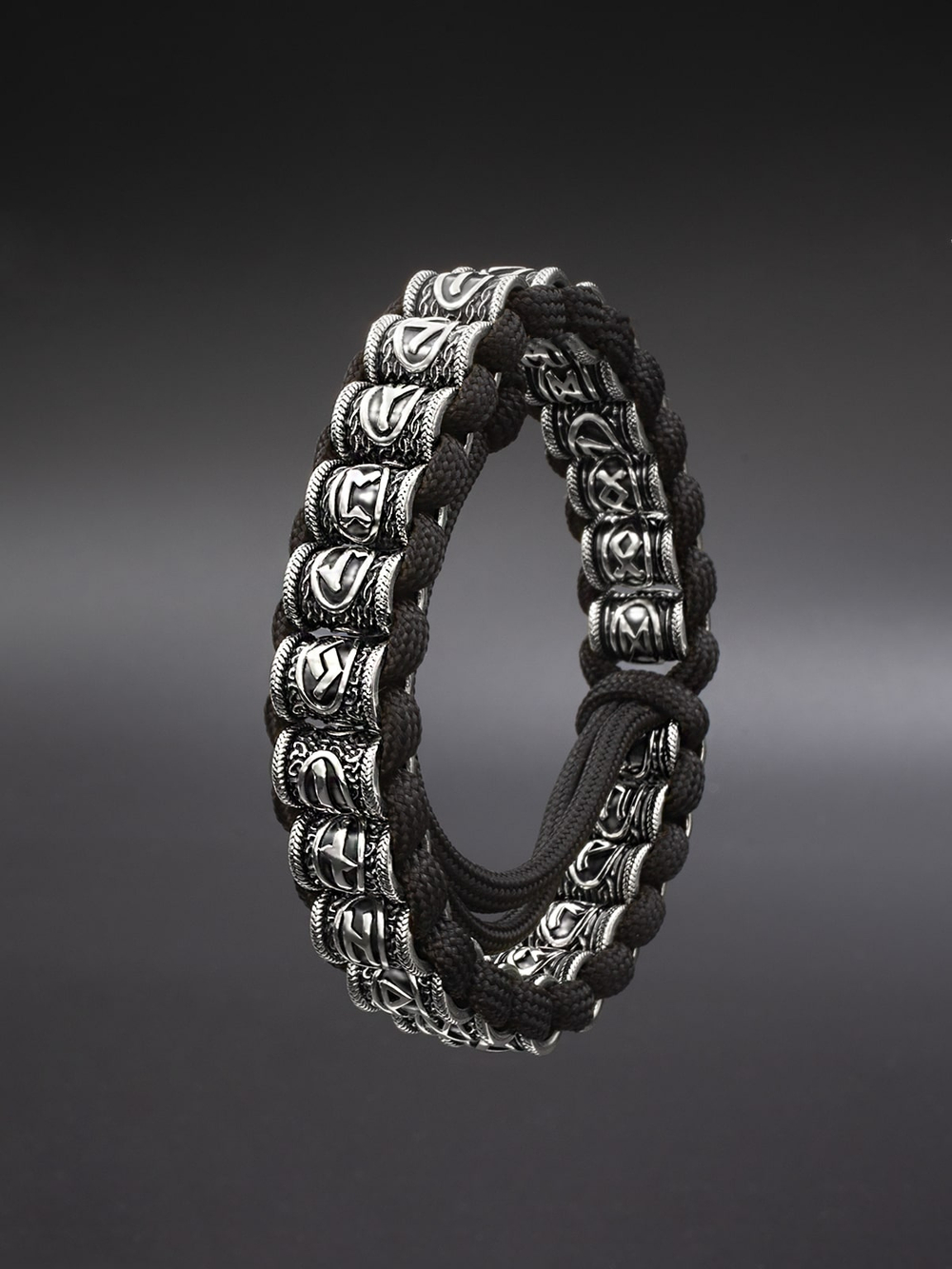 Картинка футарк скандинавские руны из серебра браслет.