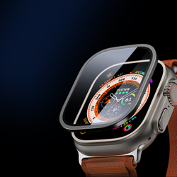 Защитное закаленное стекло с черными рамками от Dux Ducis для смарт часов Apple Watch Ultra 49mm, серия Flas Screen Protector