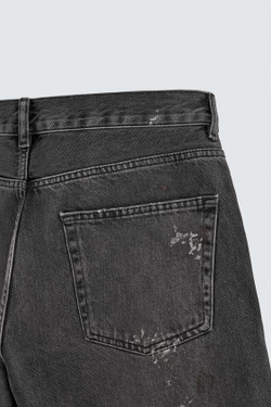 ZARA ДЖИНСЫ СВОБОДНОГО КРОЯ С БРЫЗГАМИ, УГОЛЬНЫЙ