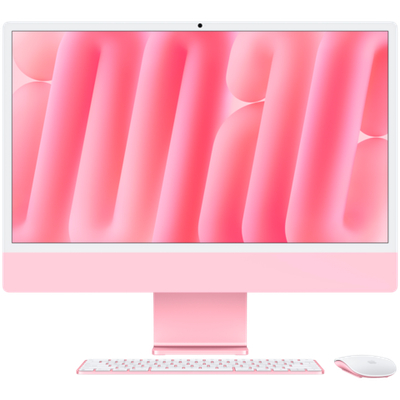 24-inch iMac with Retina 4.5K display: Apple M4 chip with 8‑core CPU and 8‑core GPU, 16GB, 256GB SSD - Pink,Model A3247