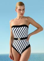 Совместный купальник Capo Bianco (Размер: B/M) (Цвет: черный с белым)