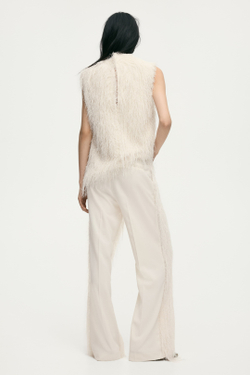 H&M Топ с кисточками, кремовый