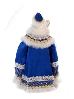 Кукла коллекционная Дед Мороз в кружевной шубе