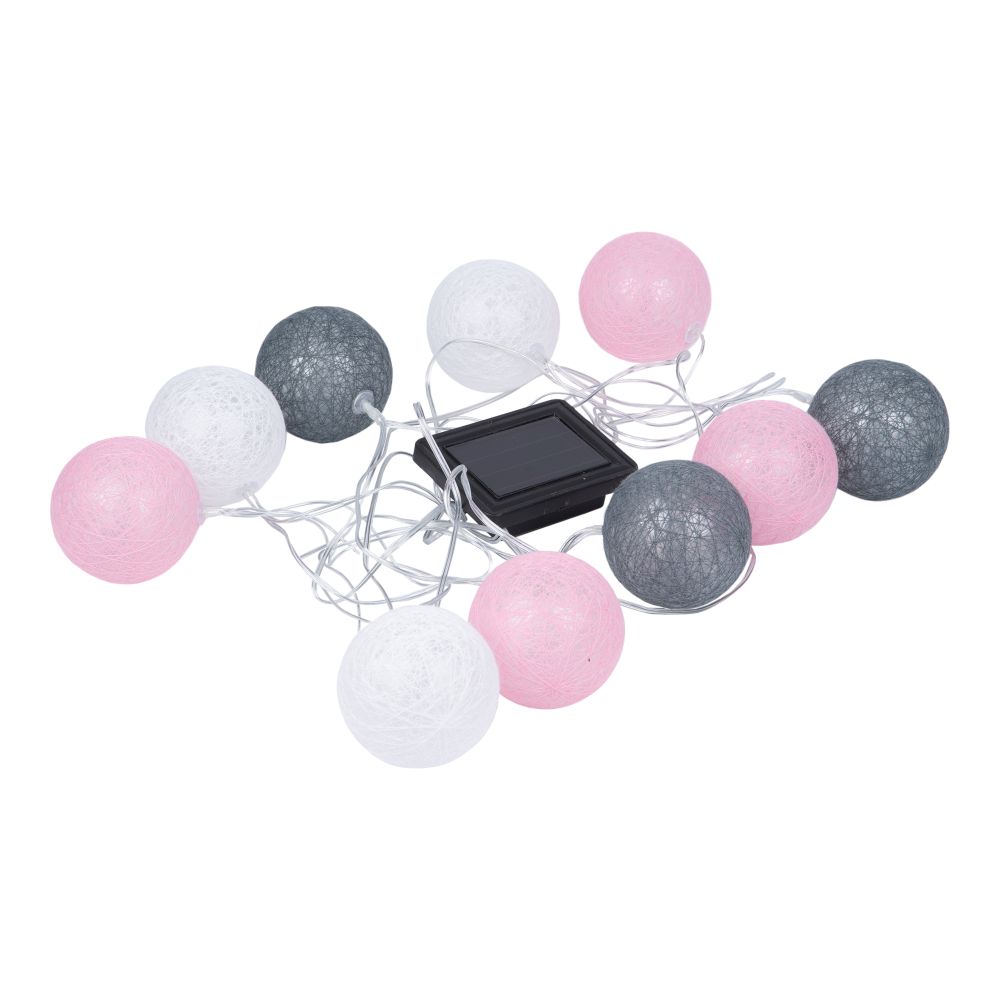 USL-S-230-PM1800 COTTON BALLS-1 Садовая гирлянда на солнечной батарее Клубки. 10 светодиодов. Теплый белый свет. 1xАА Ni-Mh аккумулятор в-к. IP44. TM Uniel
