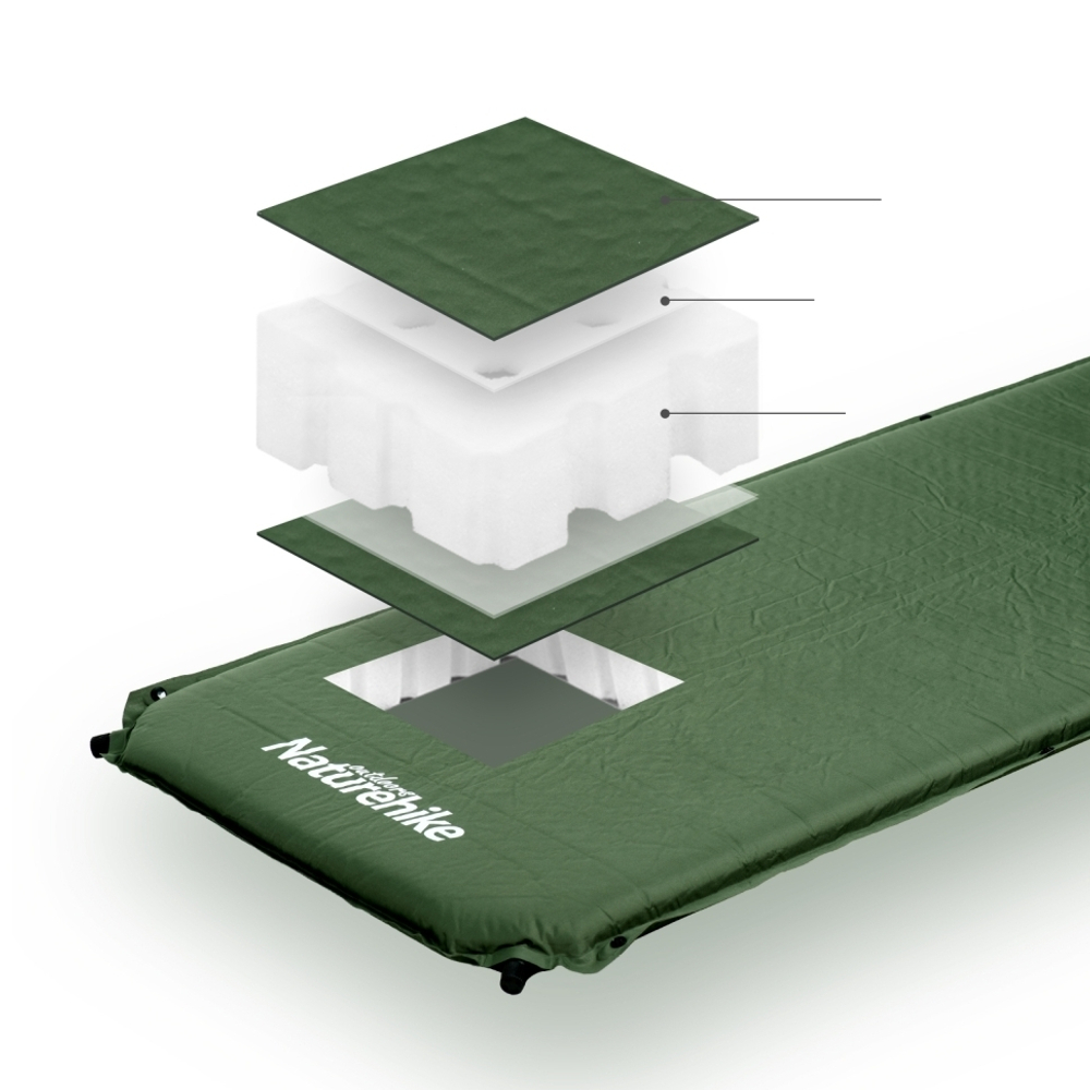 Коврик самонадувной туристический Naturehike D03 Army Green, 6927595773680