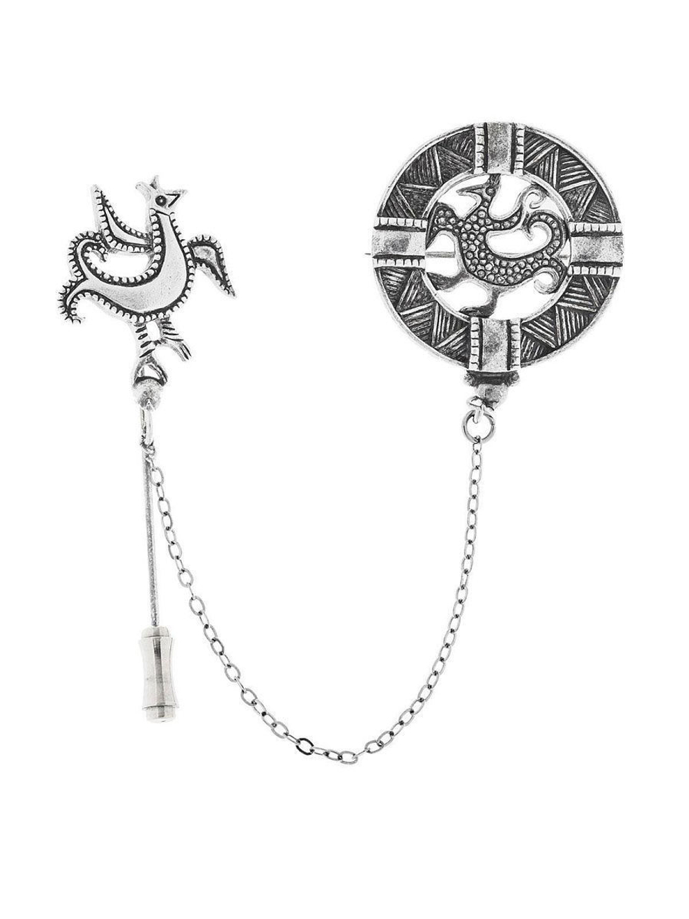 "Петушок" брошь в серебряном покрытии из коллекции "Cocka-doodle-doo" от Jenavi с замком игла