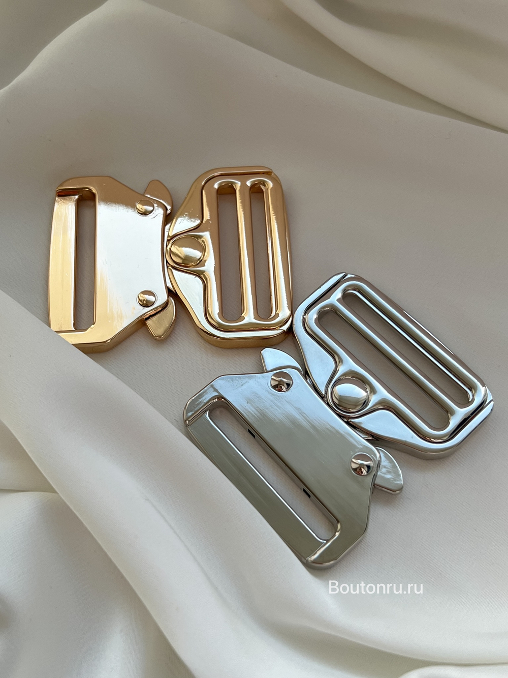 Застежка фастекс "Кобра" металлическая серебристая