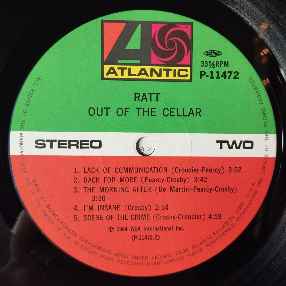 Винтажная виниловая пластинка LP Ratt Out Of The Cellar (Japan 1984) (Obi) In Your Direction