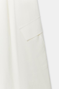 ZARA БРЮКИ-КЮЛОТЫ С КАРМАНАМИ, ЭКРЮ