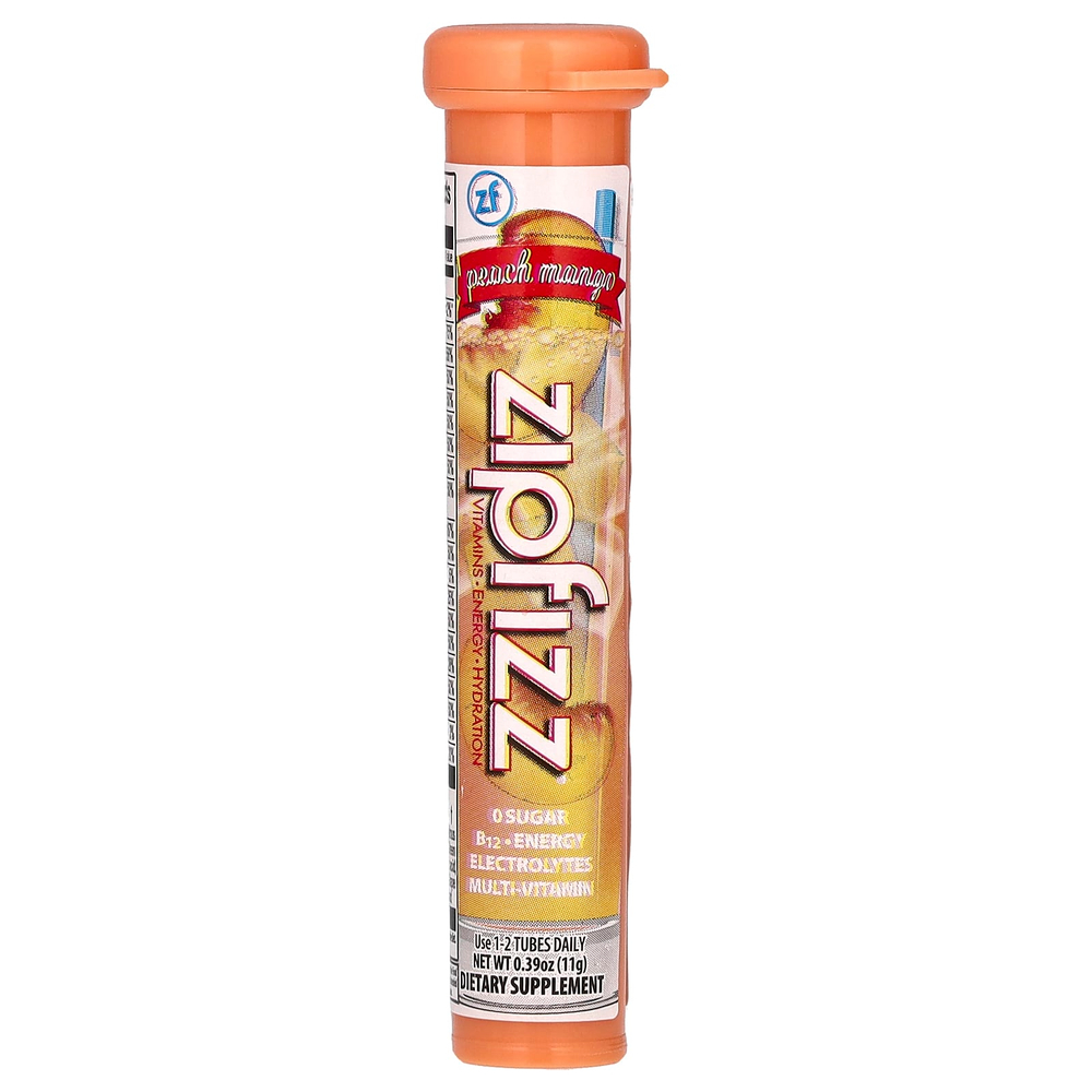 Zipfizz, Energy Drink Mix, персик и манго, 20 тюбиков по 11 г (0,39 унции)