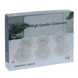 GAEM Набор из 6-ти чашек с блюдцами, 155 мл, L12,5 W12,5 H6 см