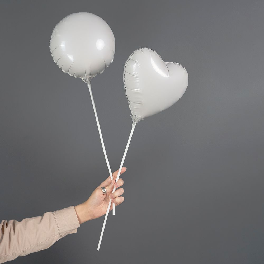 Шар (9''/23 см) Мини-круг, Белый, 1 шт.