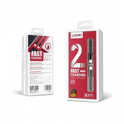 Кабель 2m Type-C/Type-C PD 3A LD92 LDNIO grey