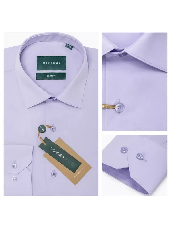 Рубашка приталенная SLIM FIT с длинным рукавом, лавандовая