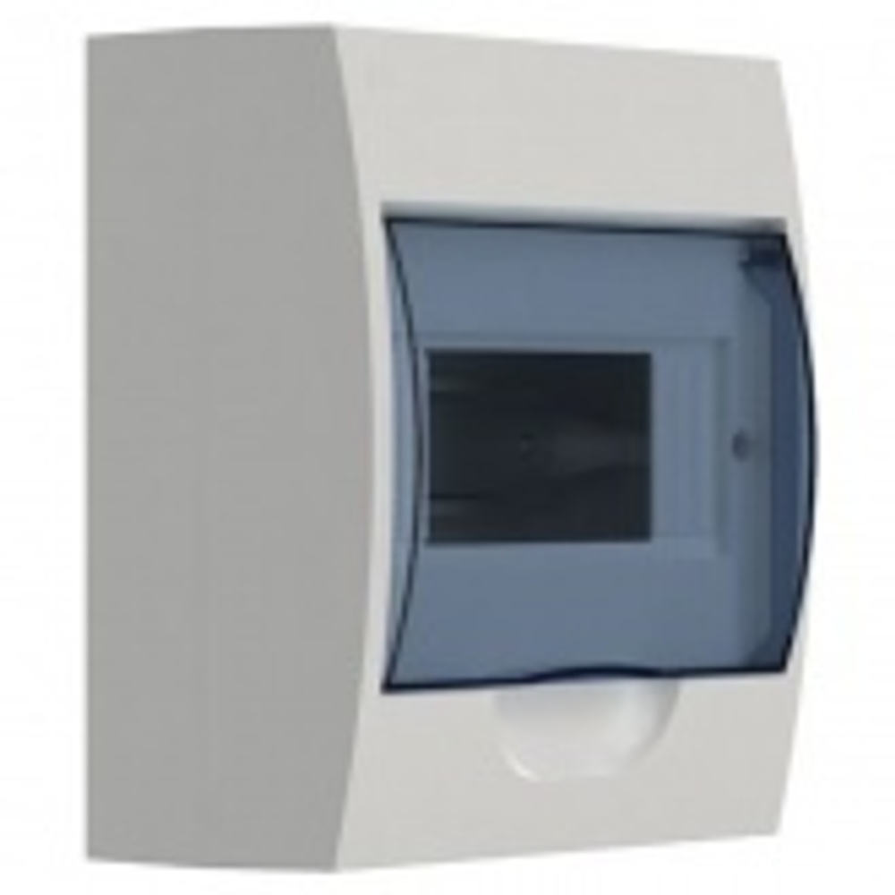 Щит навесной пластиковый ЩРН-П-8 8 модулей с прозрачной дверкой IP41 ИЭК (электрический шкаф) MKP12-N-08-40-20