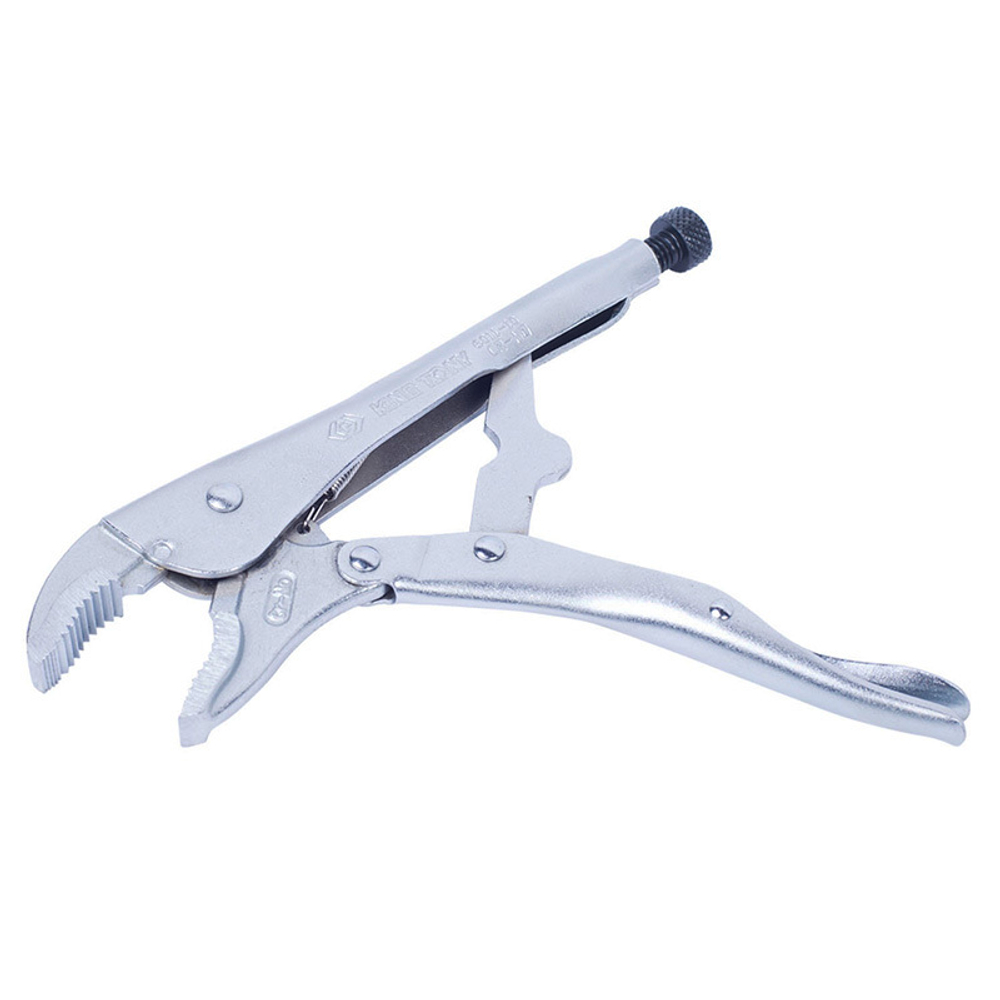 KING TONY (6011-10R) Зажим с фиксатором 254 мм, с закругленными губками