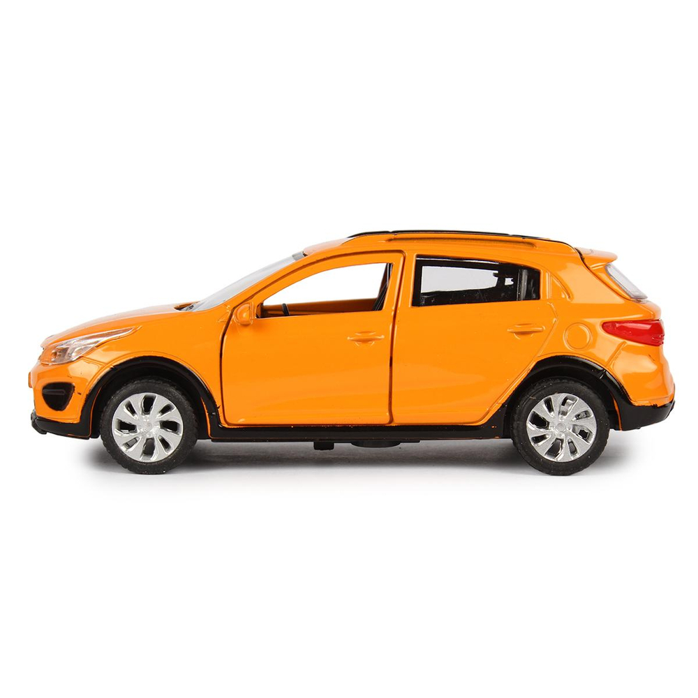 Модель ин. мет. "Kia Rio" 12см, двери, багаж, оранжевый, коробка XLINE-12-OG (Технопарк)