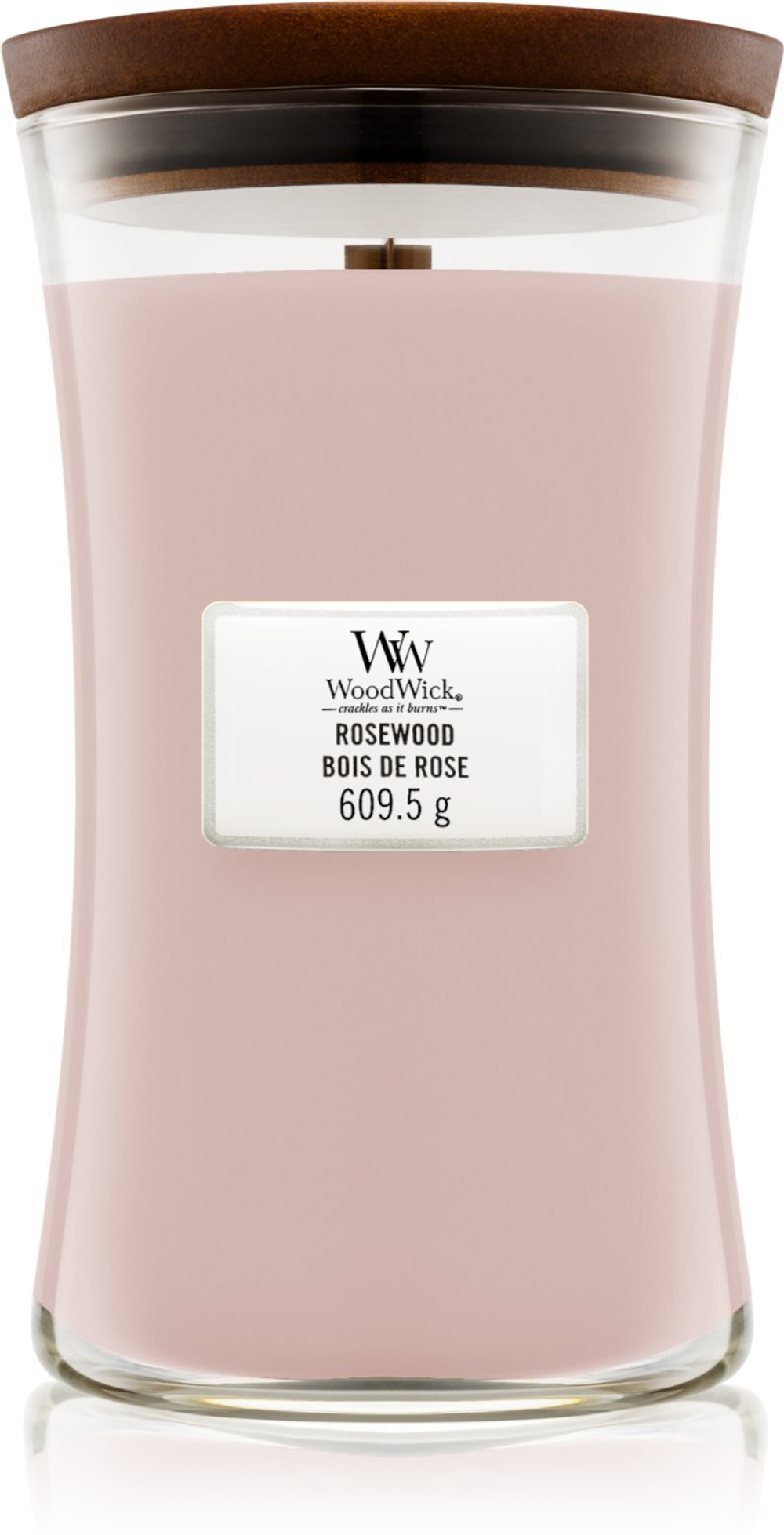 Woodwick Rosewood - ароматическая свеча с деревянным фитилем /   609.5  g  / GTIN 5038581077956