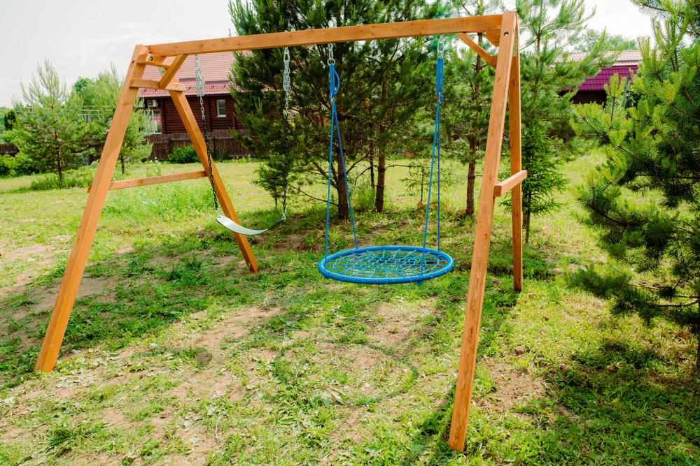 Деревянные качели с качелями гнездо 100 см и гибкими качелями