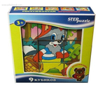 Кубики 9шт. "Любимые мультфильмы №4" (Степ пазл)