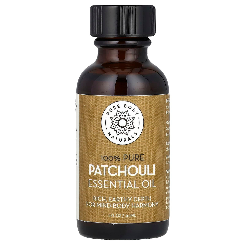 Pure Body Naturals, 100% чистое эфирное масло, пачули, 30 мл (1 жидк. унц.)