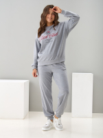 Костюм с брюками КБфл-90М/серый-меланж-п