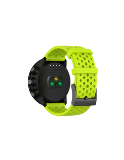 Силиконовый дышащий ремешок Suunto 24 mm для 9 / 9 Baro / 7 / D5 / Spartan Sport быстросъемный (Athletic 1) короткий (Лайм)