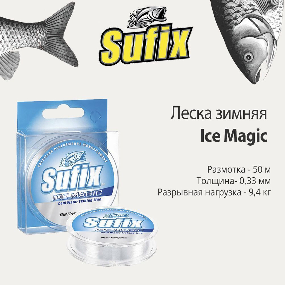 Леска зимняя Ice Magic 50 м бело-розовая 0,300 мм 7,7 кг