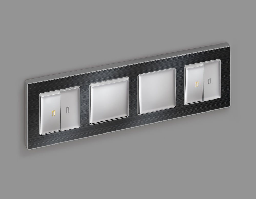 MA401010 Комплект механизма 1-кл выключателя ALFA Серебро глянец QUANT (AP4010, VM101)