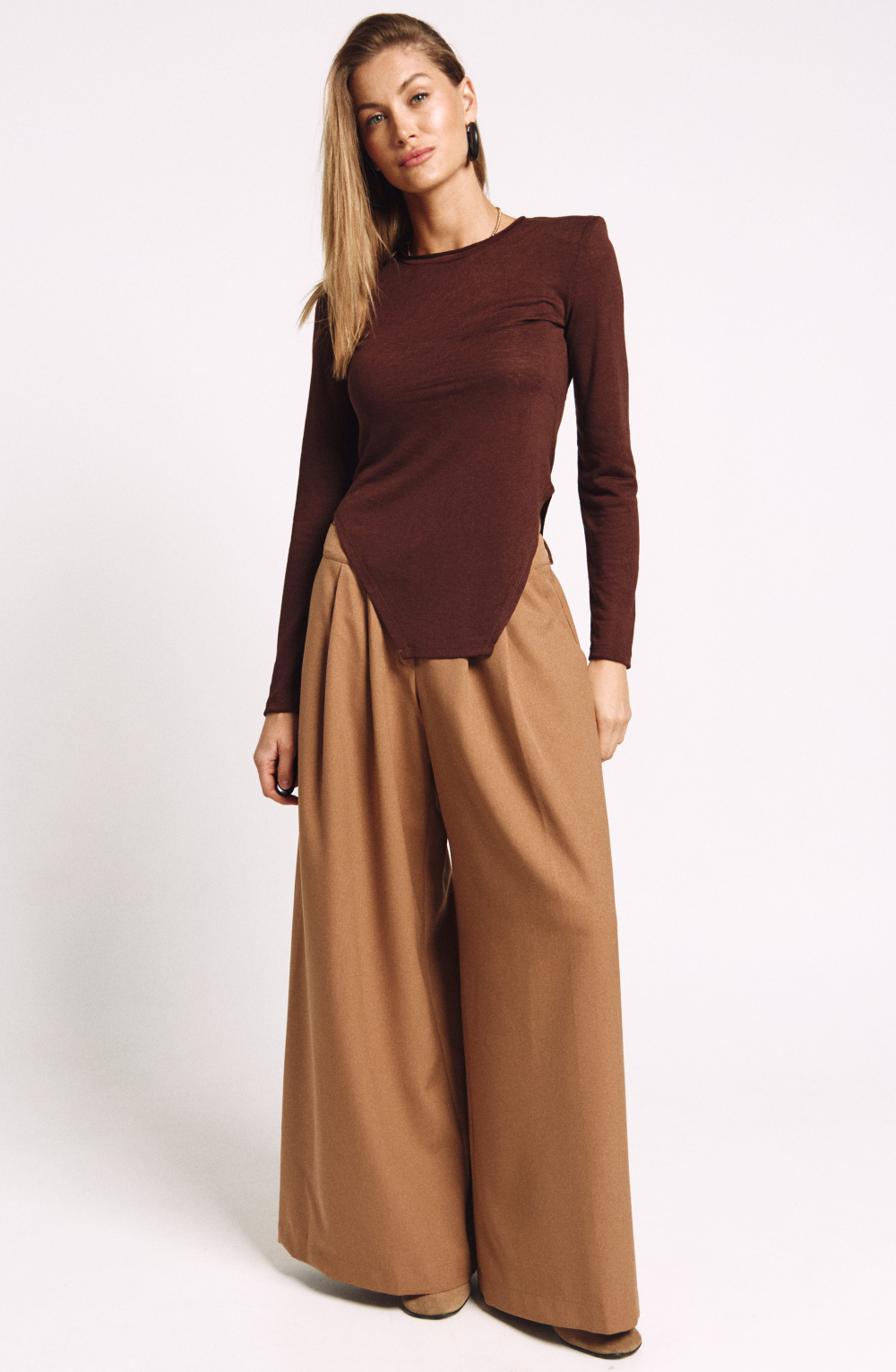 Лонгслив фигурный 1257 корица