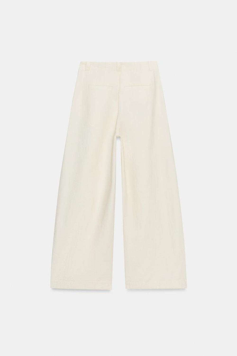 ZARA БРЮКИ ОВЕРСАЙЗ — ZW COLLECTION, ЭКРЮ