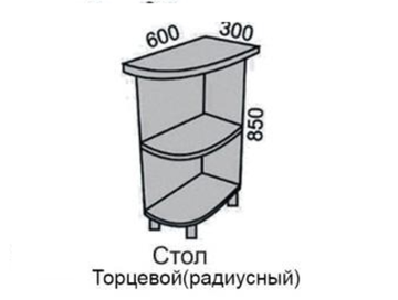 Стол МАРТА торцевой радиусный НШ 30