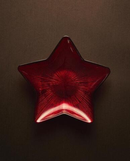 ZARA HOME НОВОГОДНЯЯ СТЕКЛЯННАЯ МИСКА «ЗВЕЗДА», КРАСНЫЙ