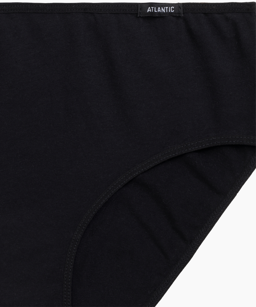 Женские трусы слипы классика Atlantic, набор 3 шт., хлопок, чёрные, Basic 3BLP-579