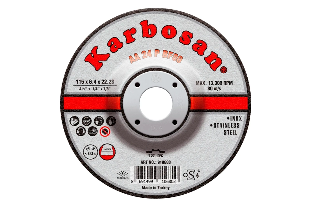 Диск шлифовальный по нержавеющей стали Karbosan 115х6,4х22 INOX
