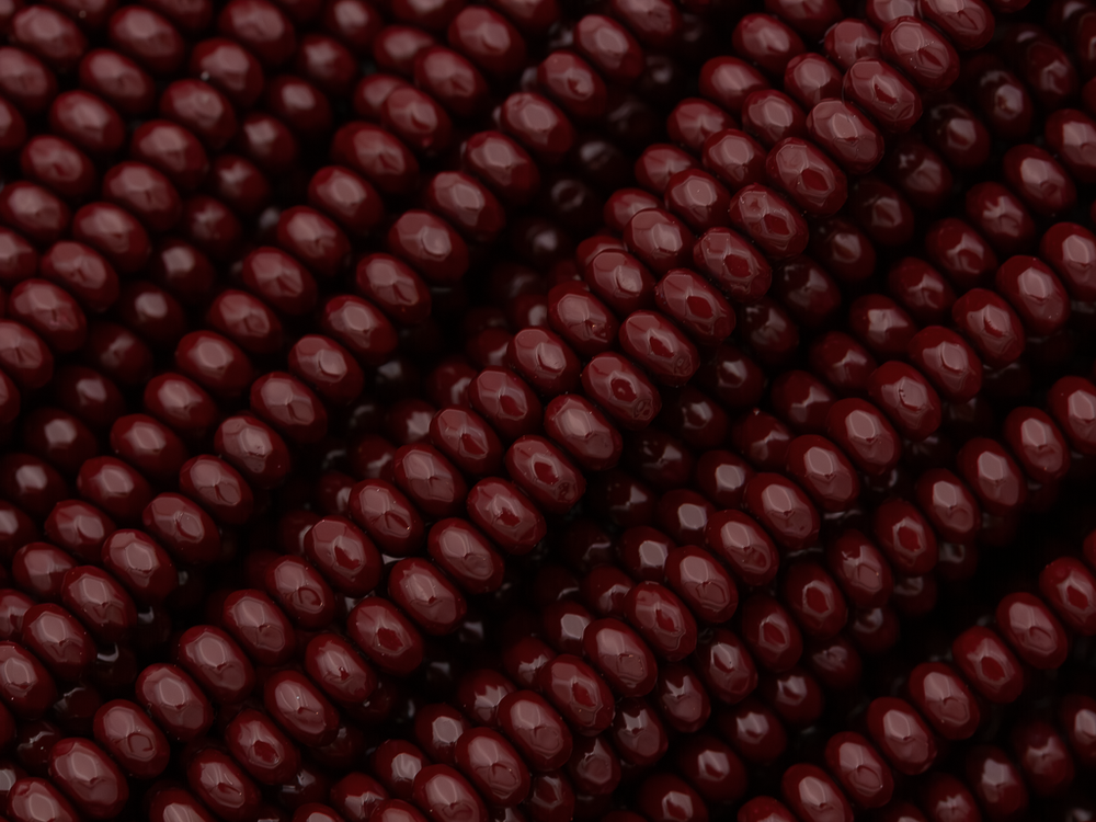 Нить бусин из гематита "Спелая вишня", рондель огранка 4мм