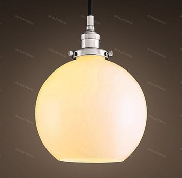 replica  20TH C. FACTORY FILAMENT MILK GLASS CAF? Restoration Hardware