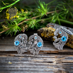 Серьги короткие "вОроны Одина".