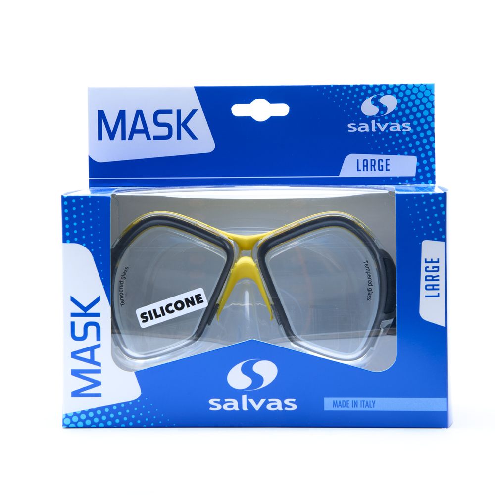 Маска для плавания SALVAS Phoenix Mask CA520S2GYSTH, размер взрослый, серебристо-жёлтая