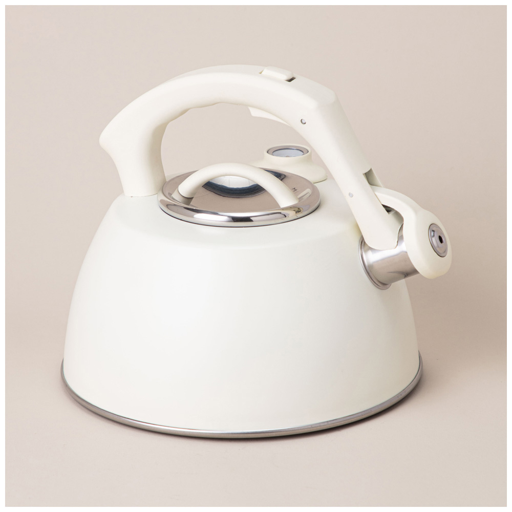 Чайник 3л нерж со свистком, серия Тюдор", индукция, белый