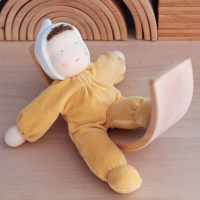 Большая вальдорфская кукла для сна "Малыш желтый", 30 см