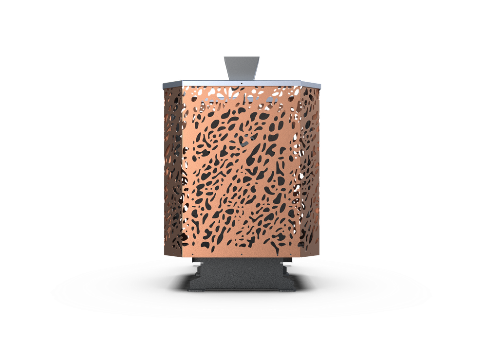 Банная печь Душа- 15 Сетка Леопард Закрытая Каменка стекло