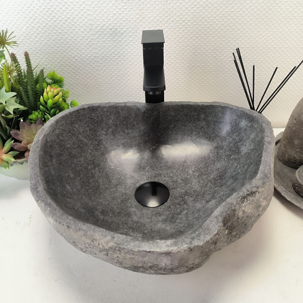 Раковина из речного камня RS-63512 (43*39*16) 0122