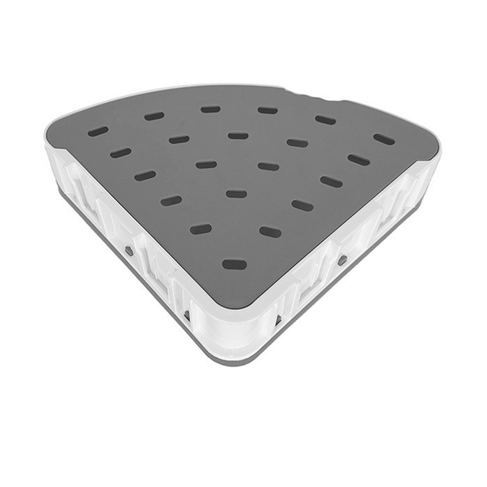 Полка для ванной угловая "Умничка", серый/белый