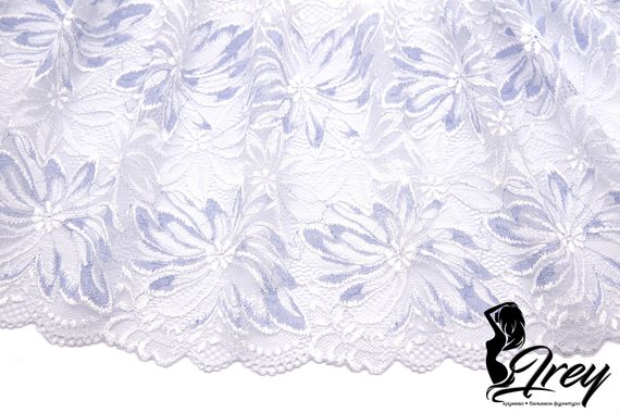 03-236 Кружево эластичное 22 см, голубой/айвори
